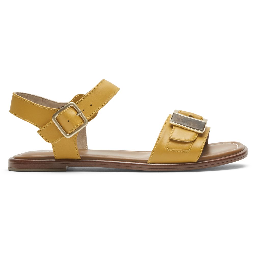 Sandálias Rockport Total Motion Zadie Buckle Senhora - Amarelas ( 187-ZDHRJL )